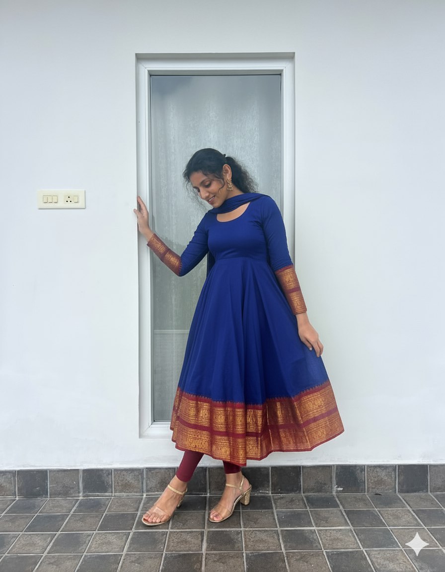 Ethnic Anarkali Dress with Elegant Flare Shivay Fab Ethnic Anarkali Dress with Elegant Flare Shivay Fab