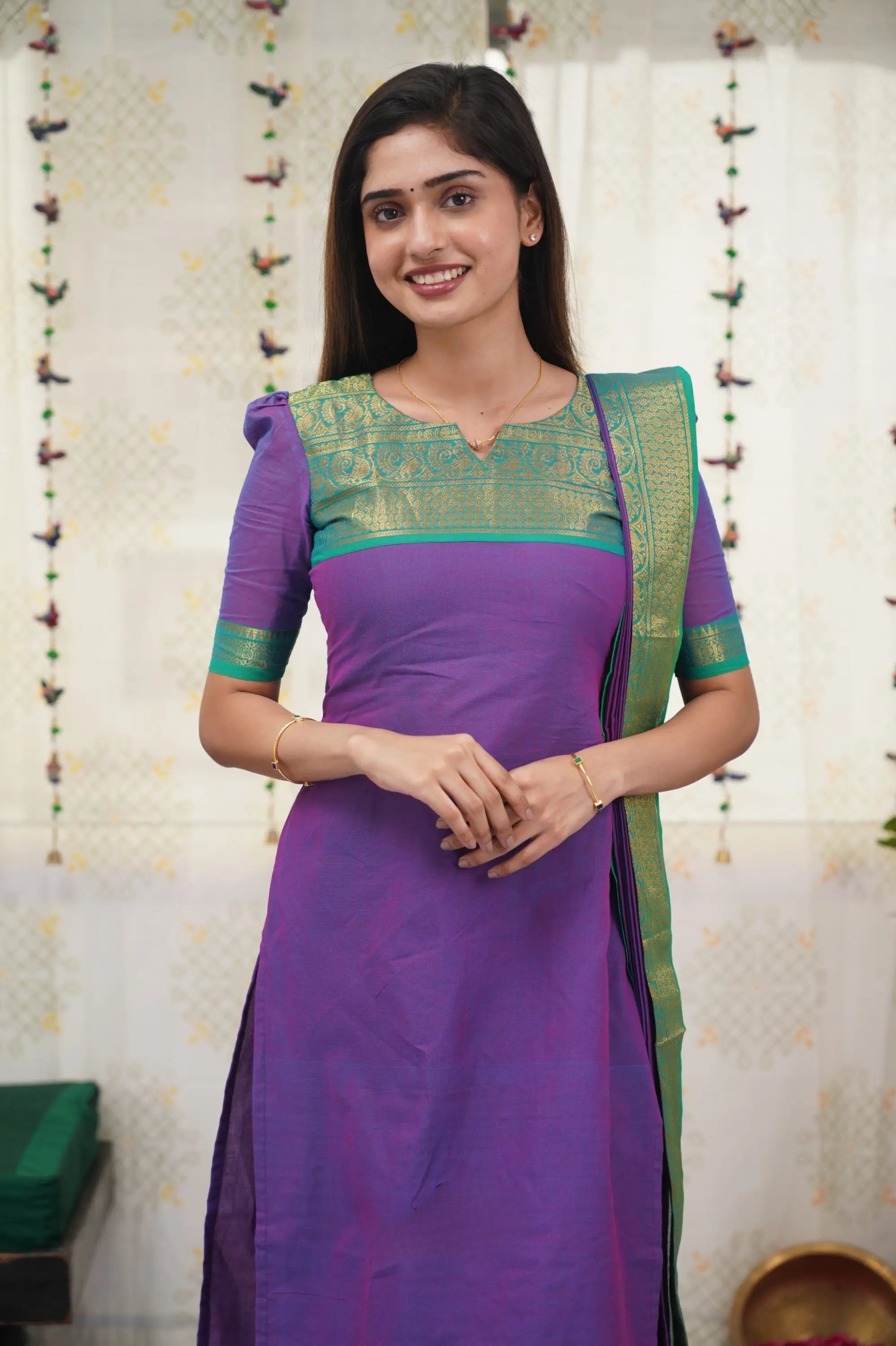 Chic Chanderi Cotton Kurta and Dupatta Set
