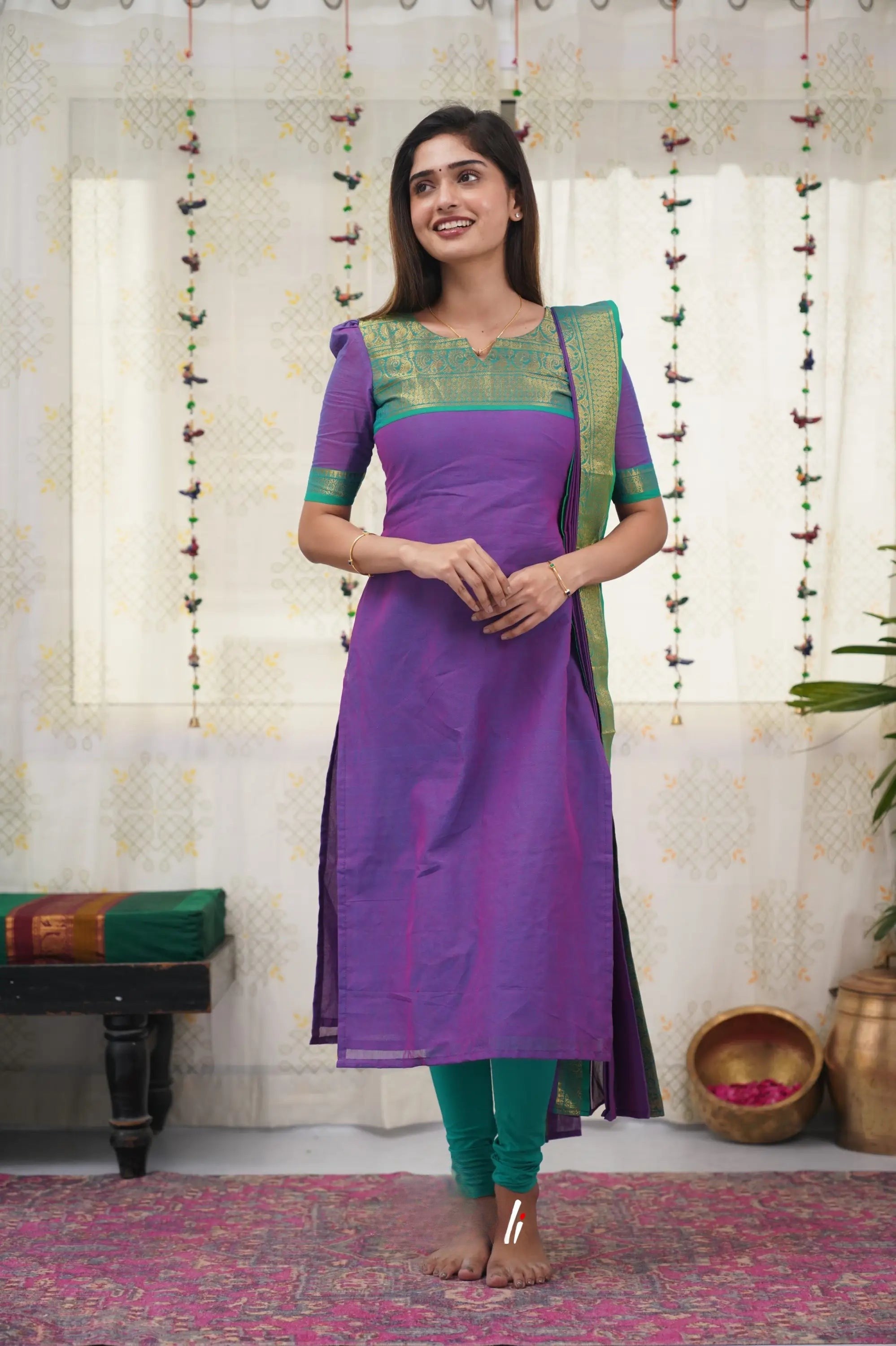 Chic Chanderi Cotton Kurta and Dupatta Set