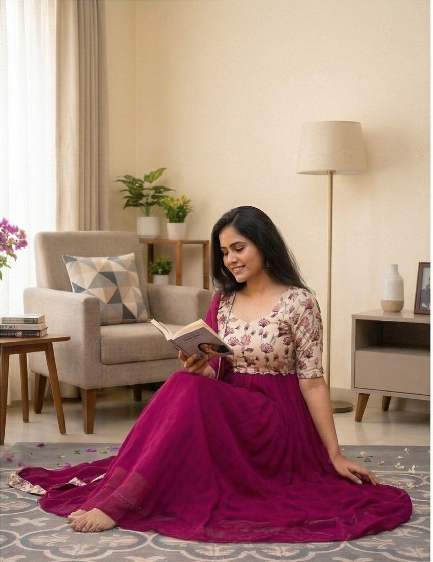 Graceful Party Wear Printed Georgette Gown with Dupatta