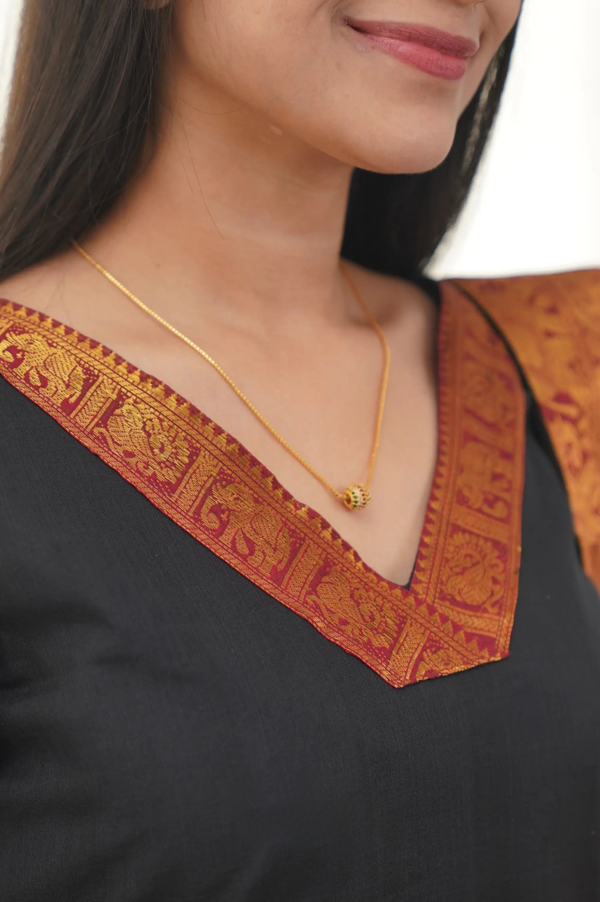 Cotton Kurti and Dupatta Set with Intricate Weaving Work.