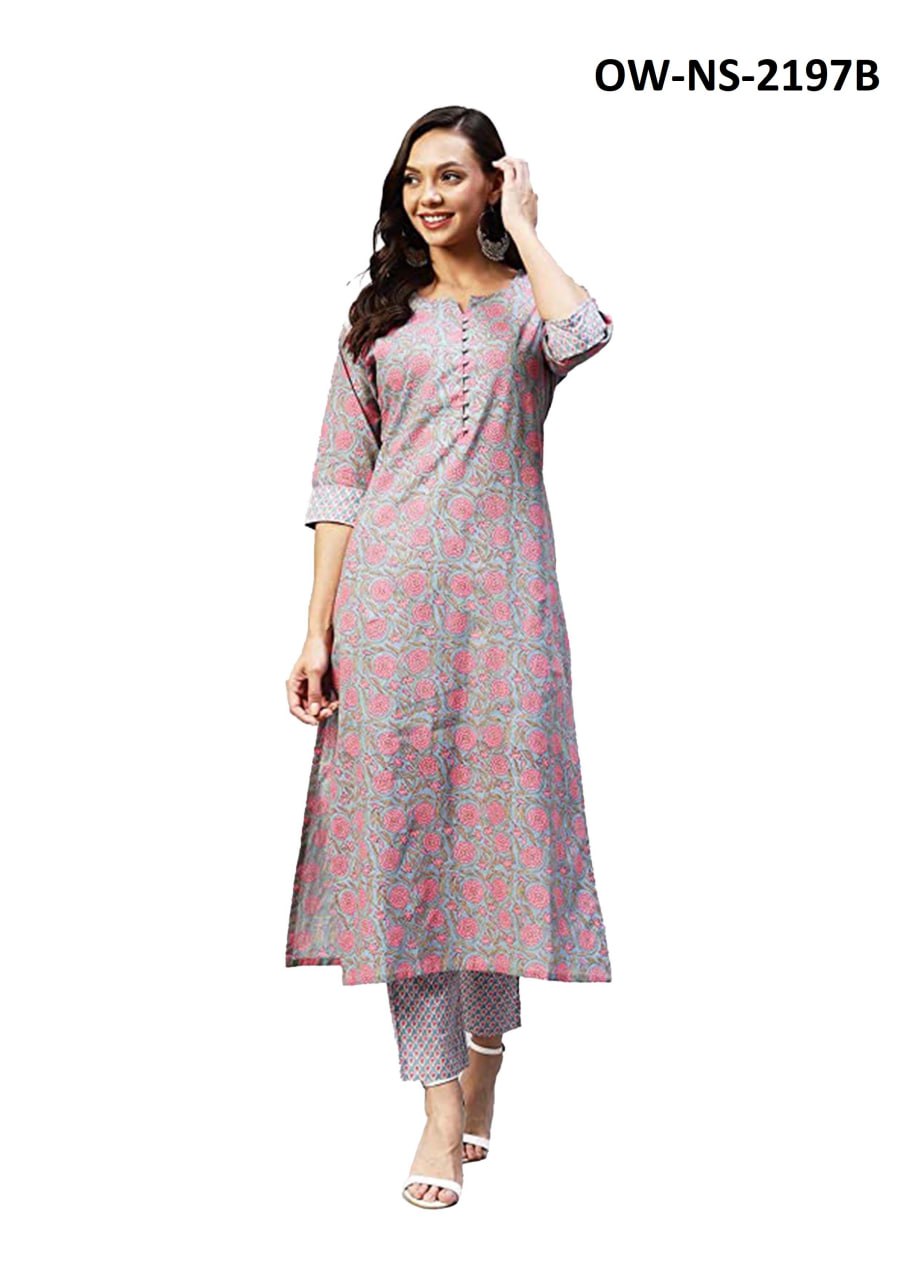 Beautiful Cotton kurti with Pant set for style and comfort.