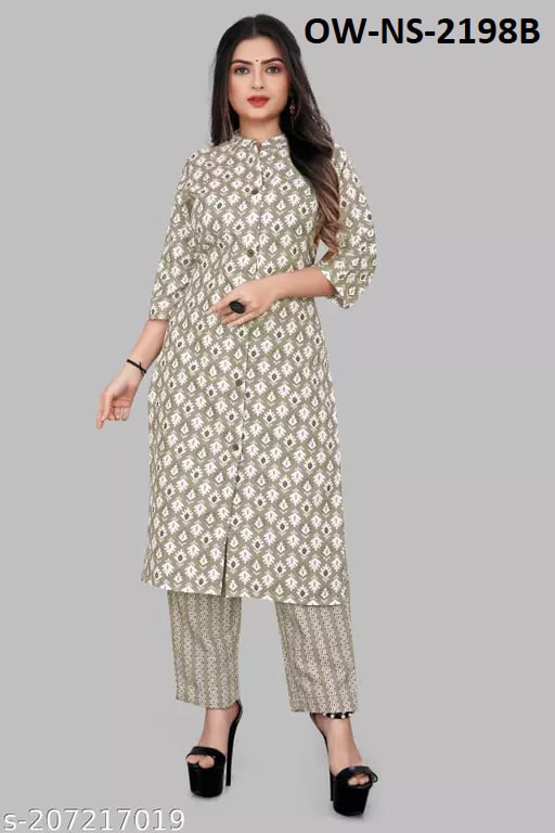 Couture Cotton kurti with Pant set for style and comfort!