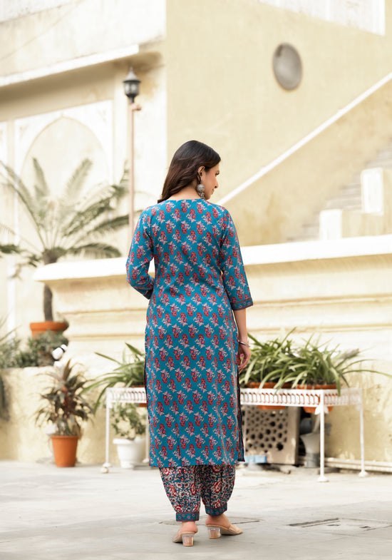 Ready to shine with Printed Kurti & Trouser with Dupatta!