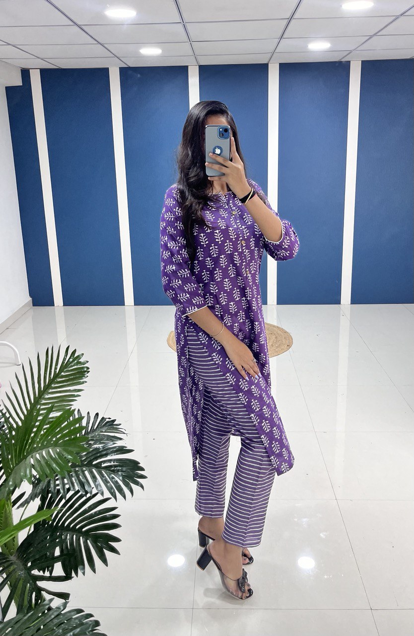 Simple & Beautiful Cotton Kurti with Pant!