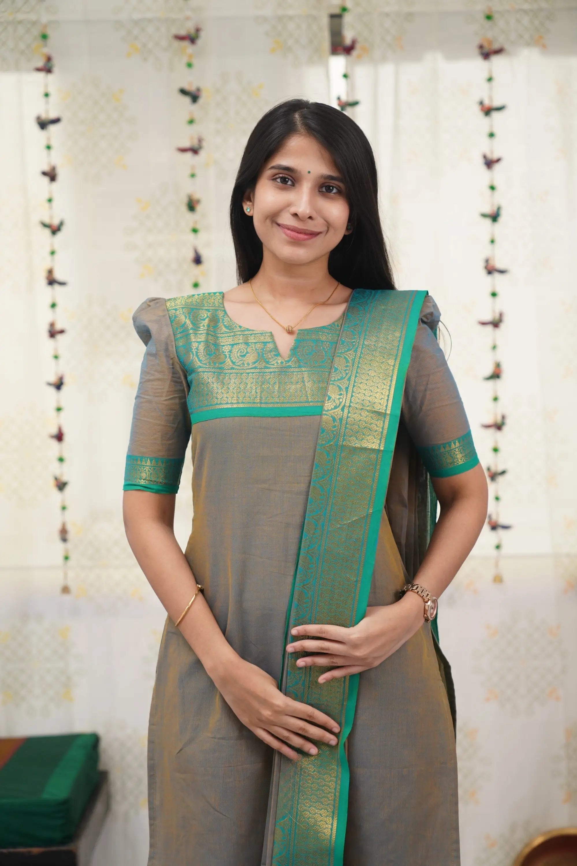 Trendy Chanderi Cotton Kurta with Dupatta