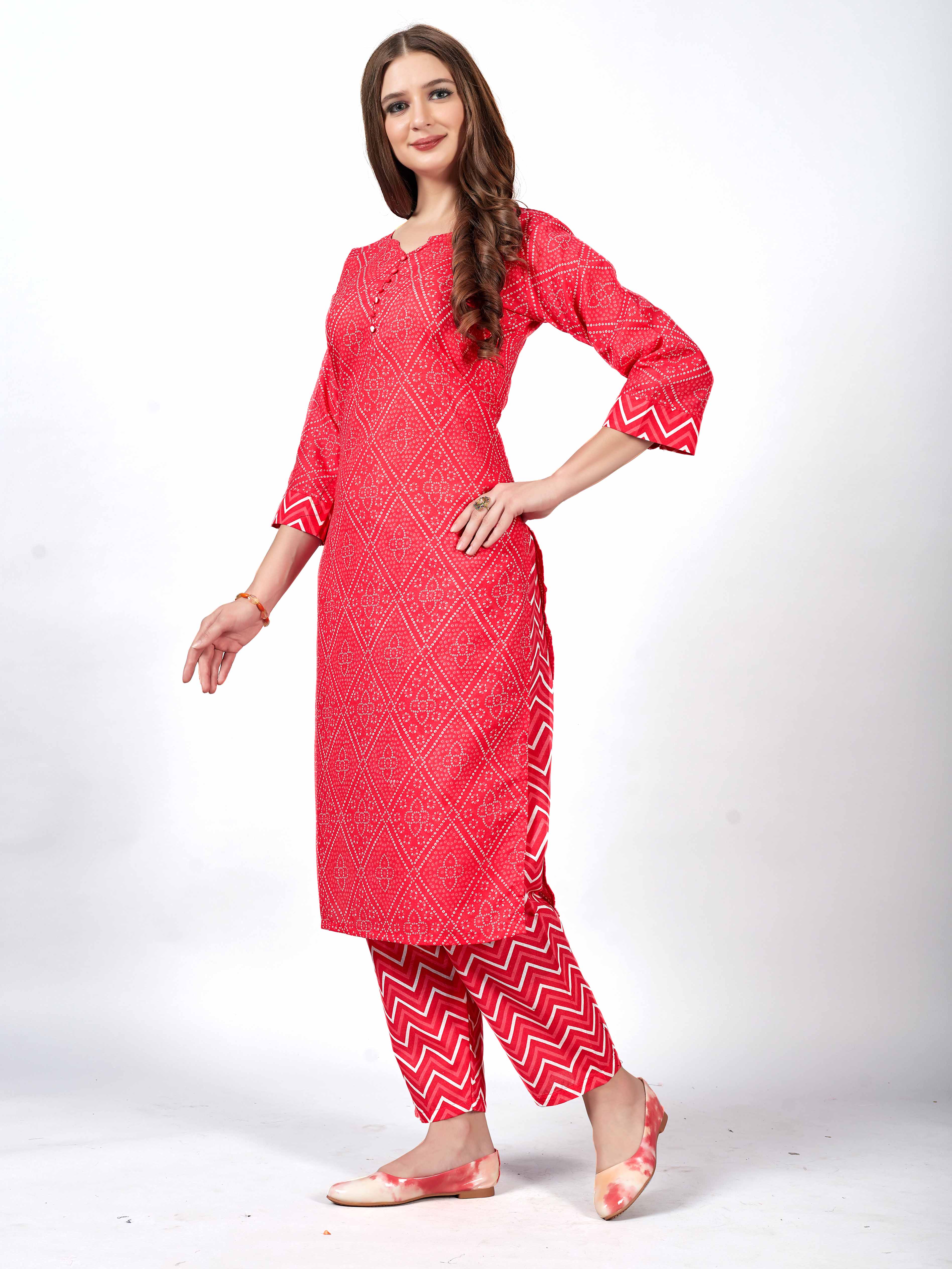 Perfect Pairing Two-Piece Cotton Kurti with Pant!