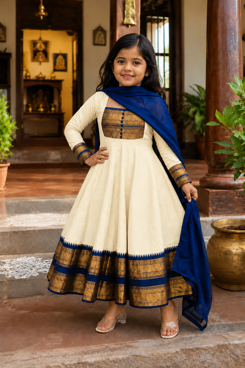 Traditional Anarkali Dress with Georgette Dupatta