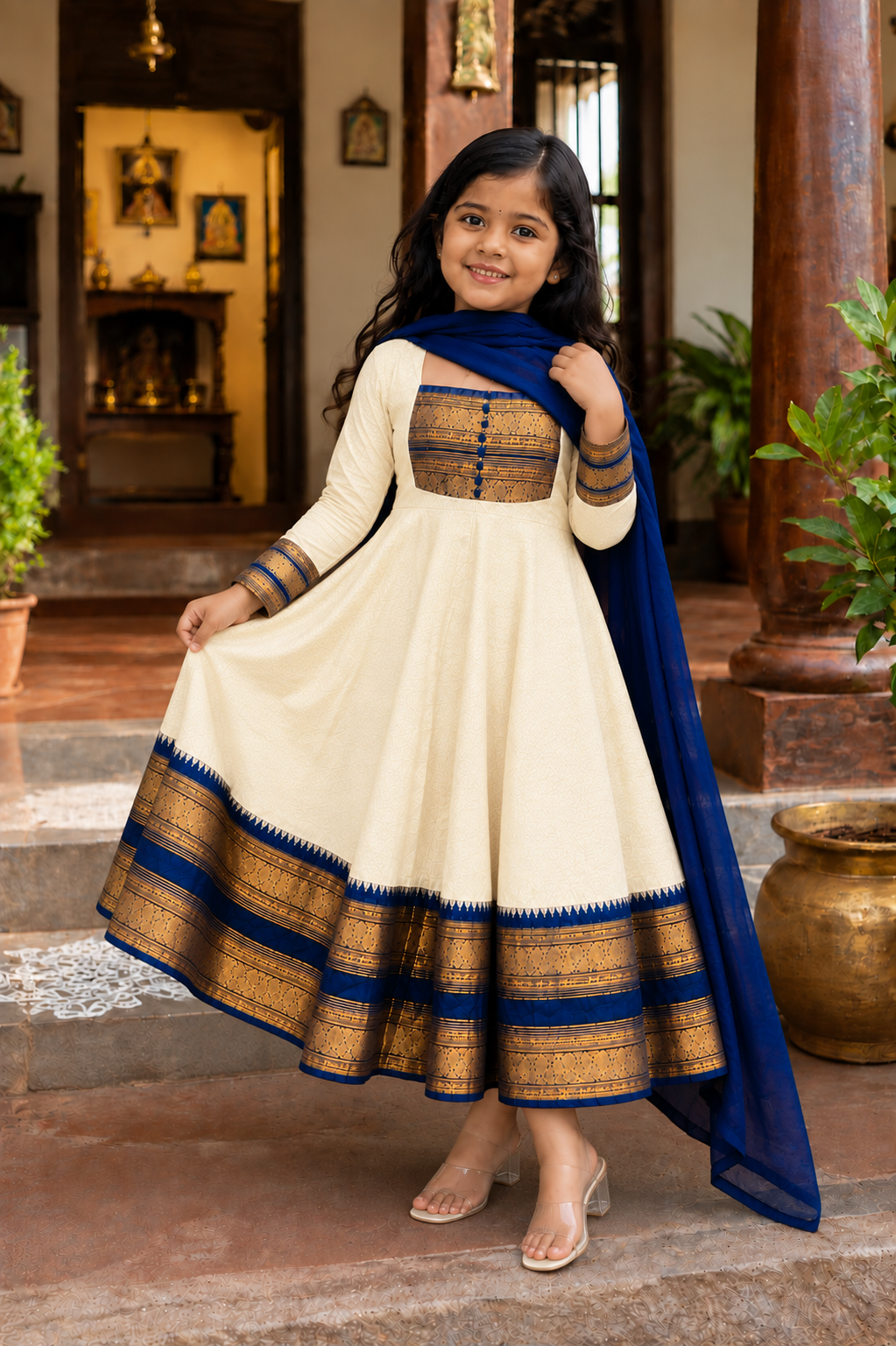 Traditional Anarkali Dress with Georgette Dupatta