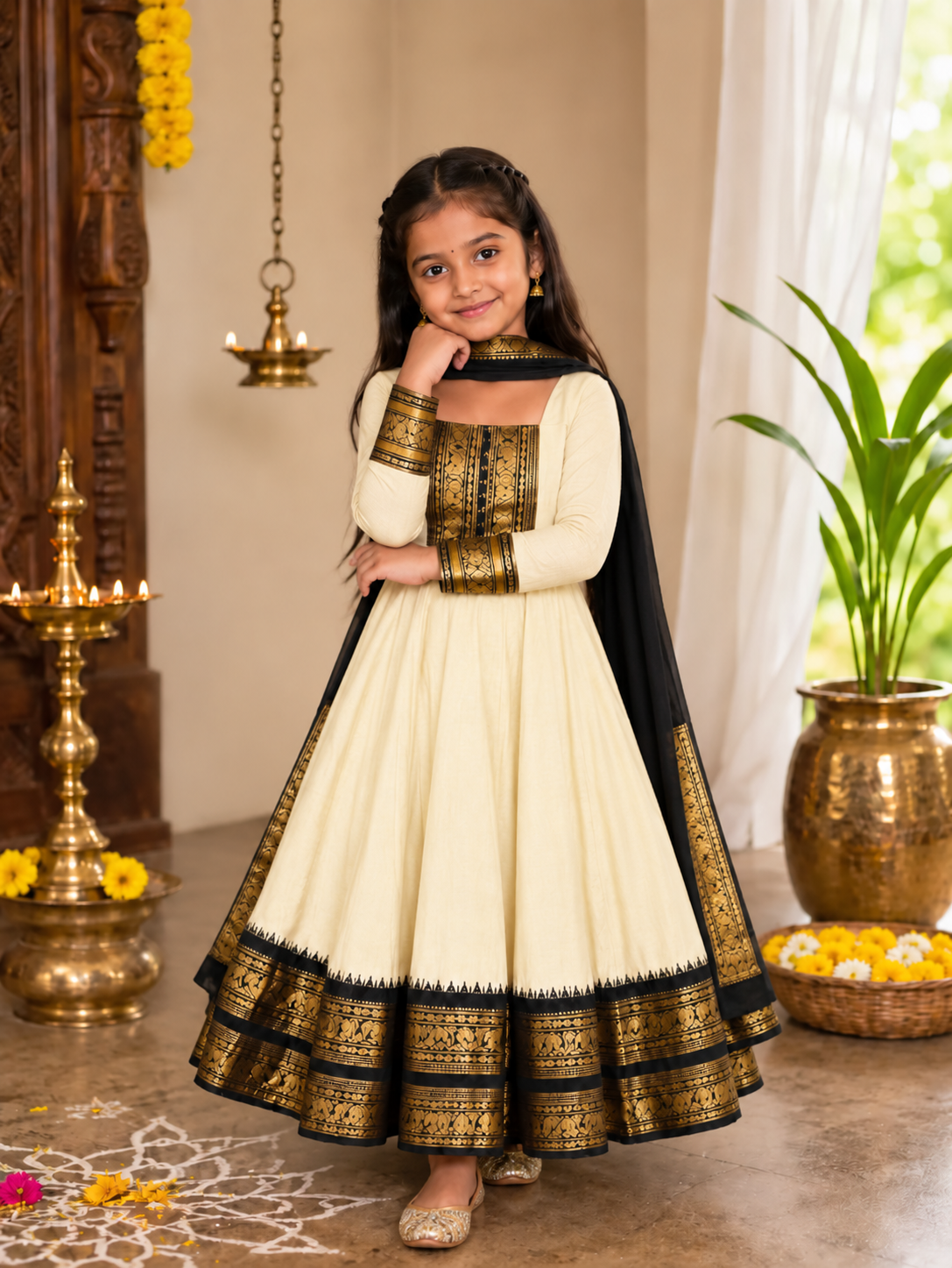 Festive Cotton Blend Anarkali Set