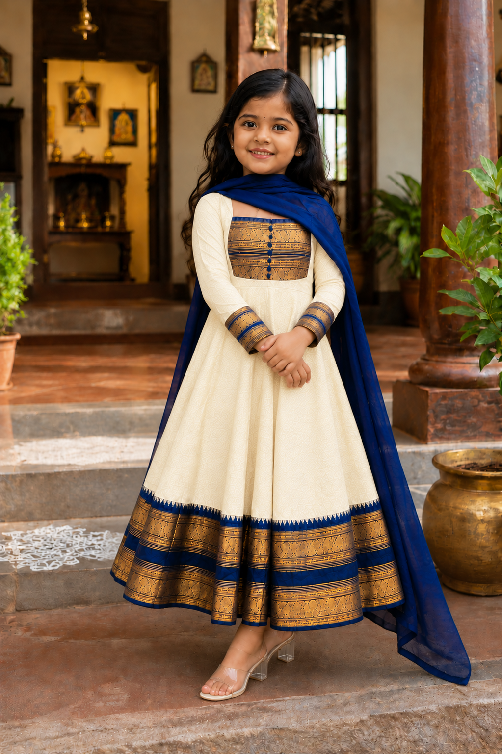 Traditional Anarkali Dress with Georgette Dupatta