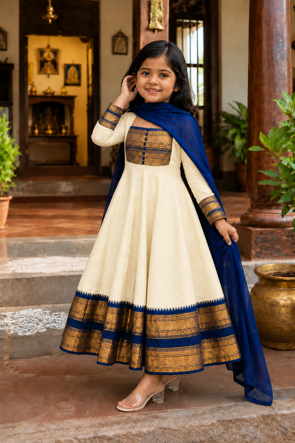 Traditional Anarkali Dress with Georgette Dupatta