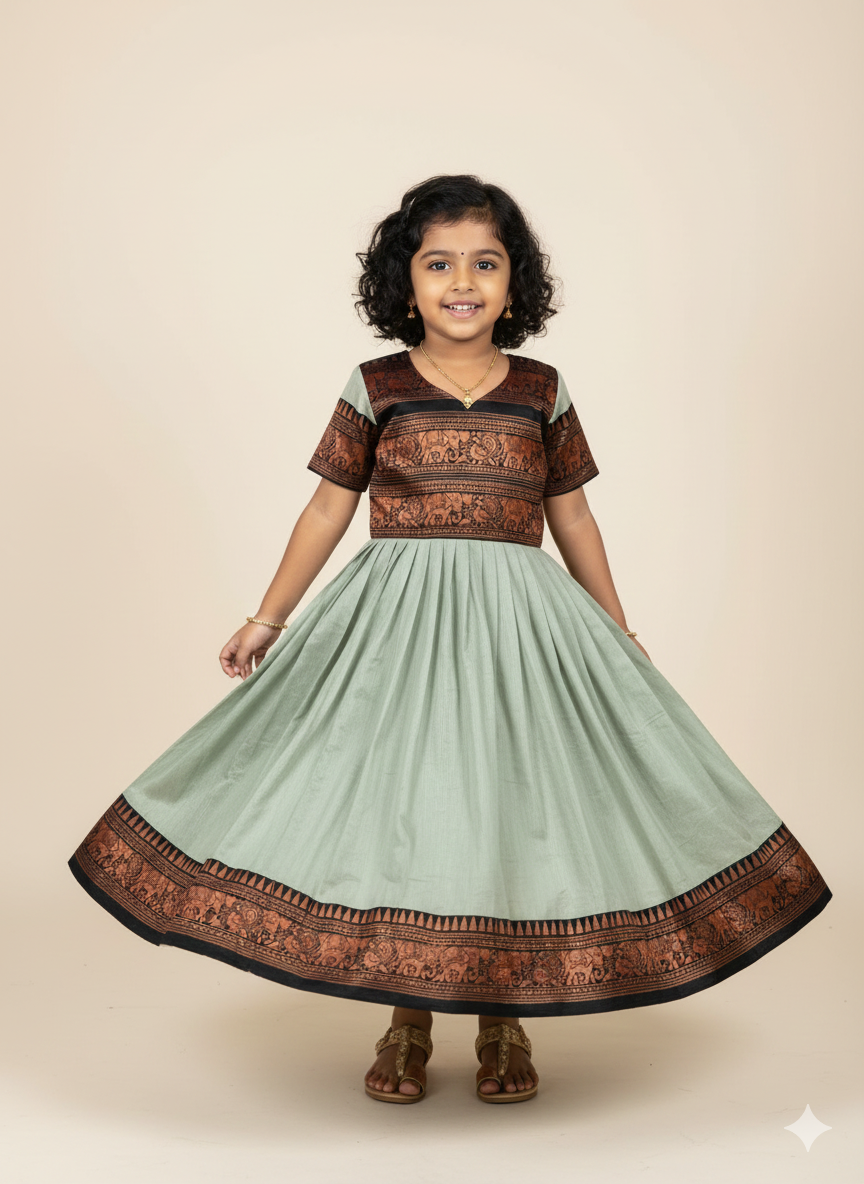 Sweet Angel Chanderi Flare Dress
