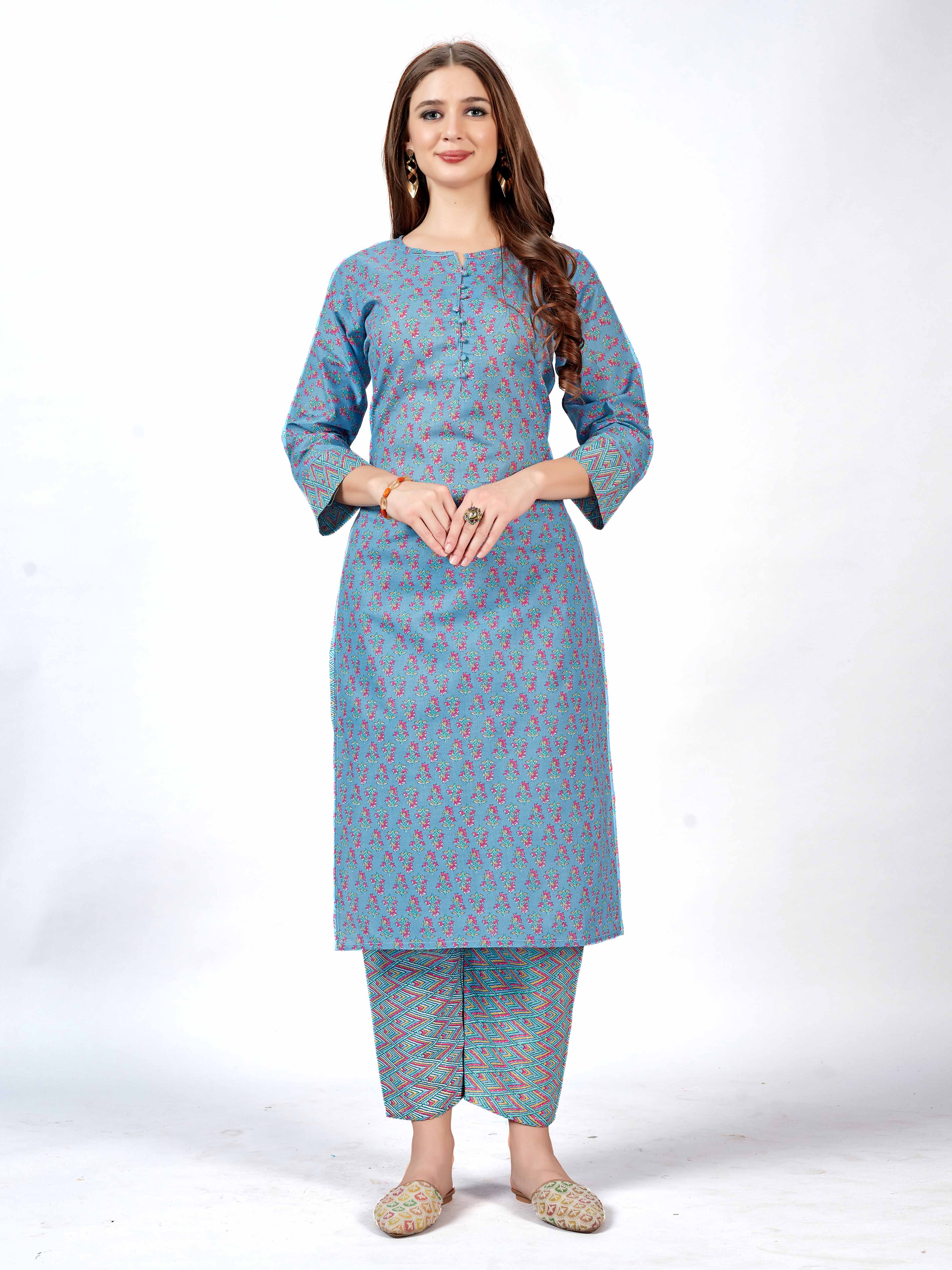 Cotton kurti with Pant set for style and comfort