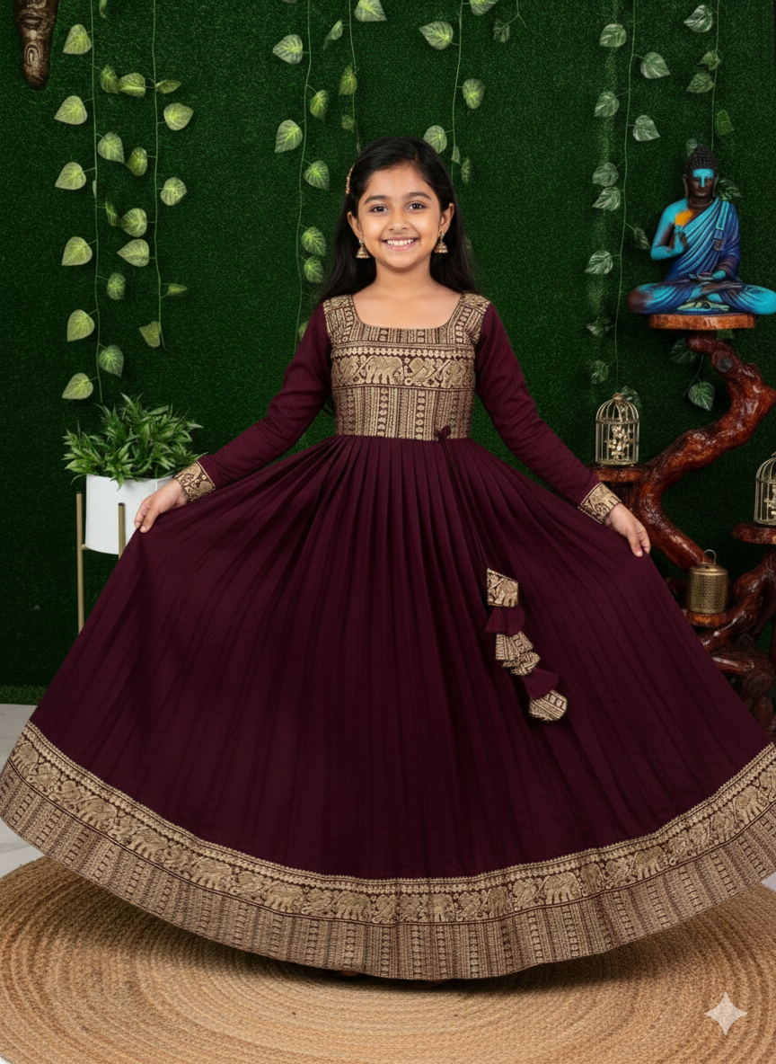 Festive Glow Anarkali for Kids