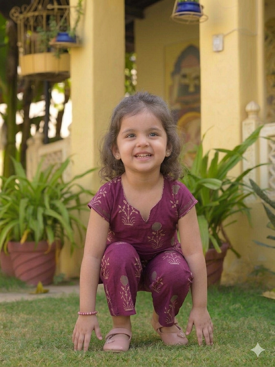 Graceful Wine Kids Co-Ord Set