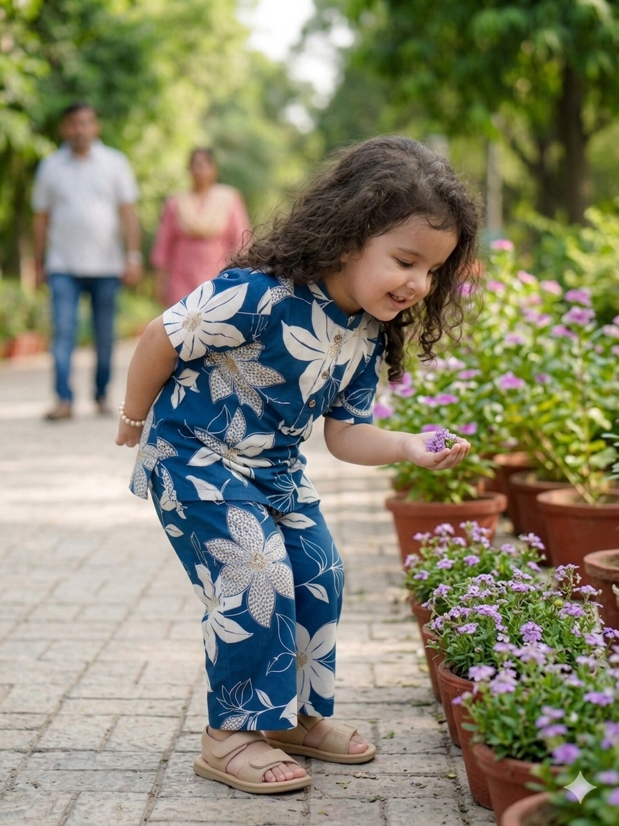 Elegant Kids Floral Co-ord Kurta Set