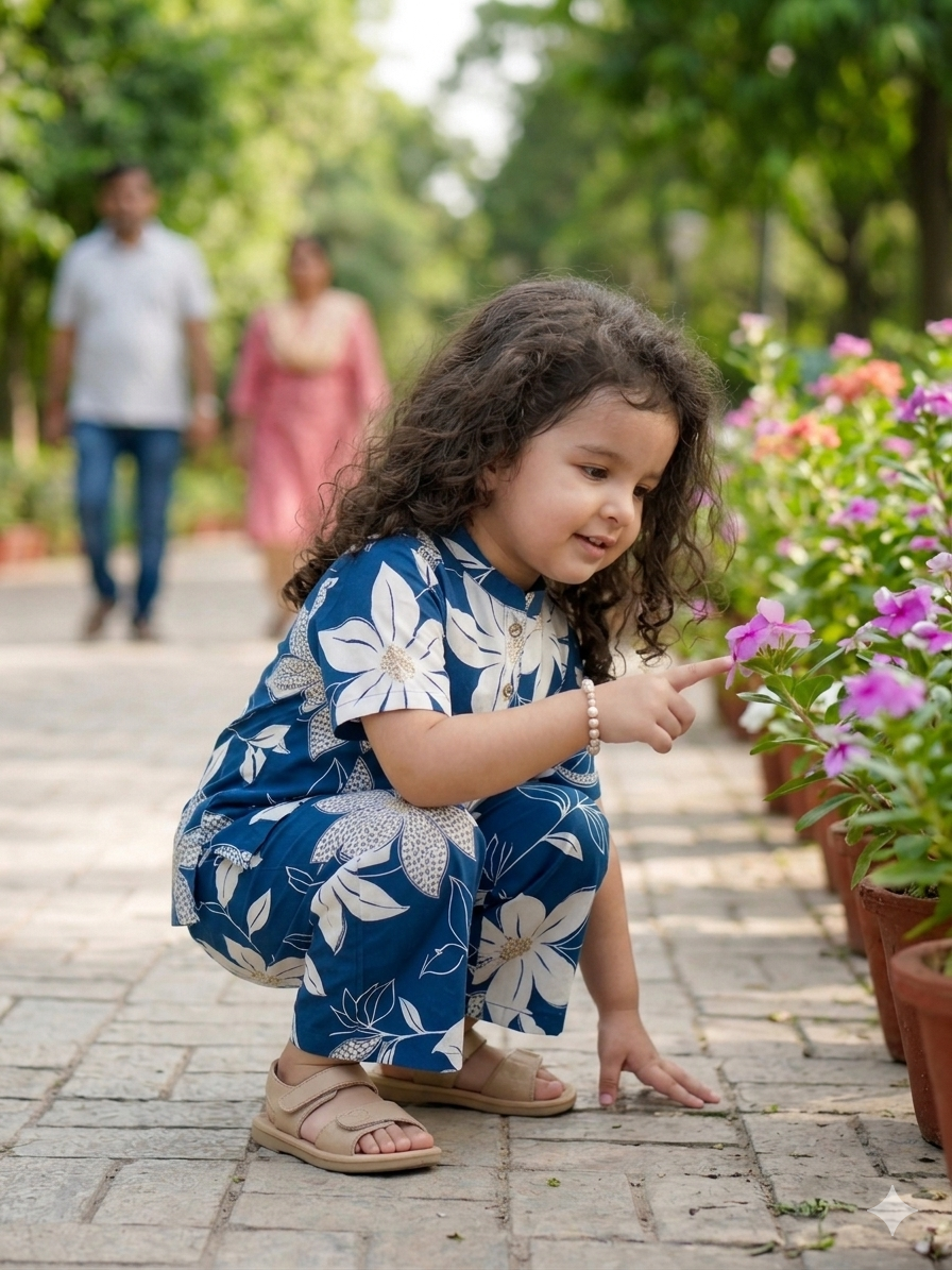 Elegant Kids Floral Co-ord Kurta Set