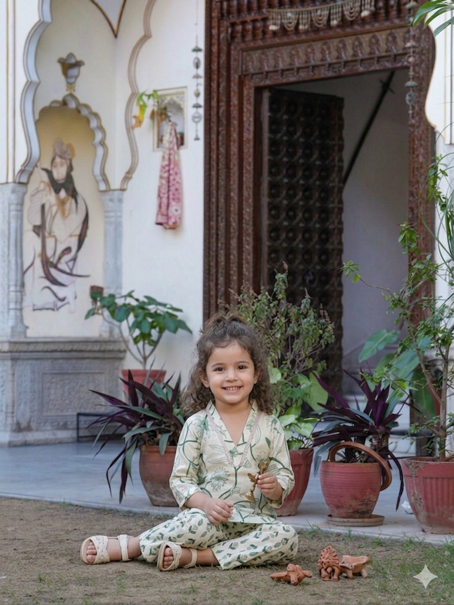 Little Nature Printed Kurta Set