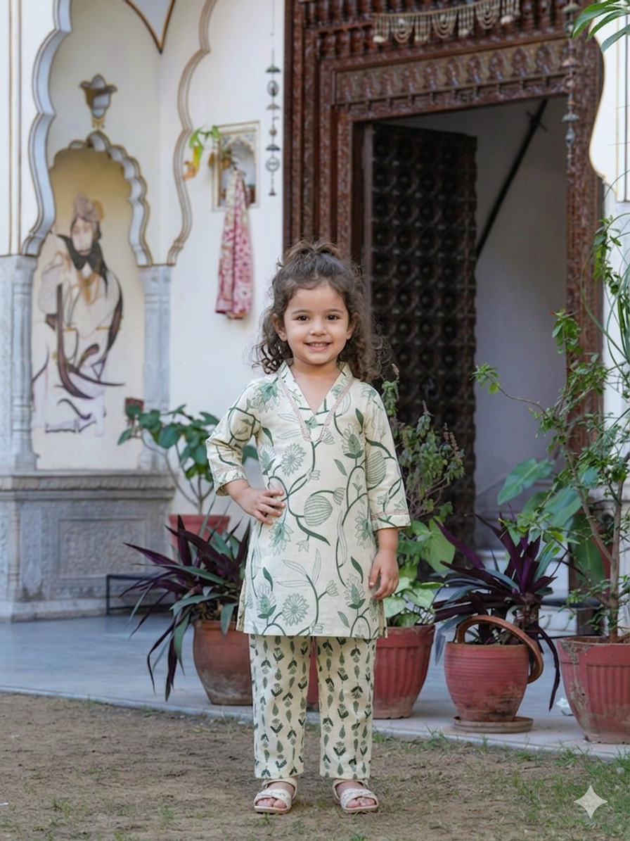 Little Nature Printed Kurta Set