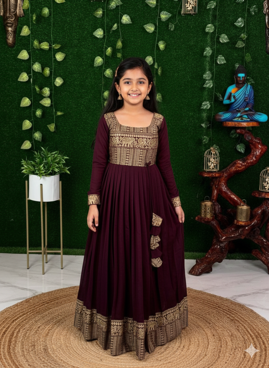 Festive Glow Anarkali for Kids