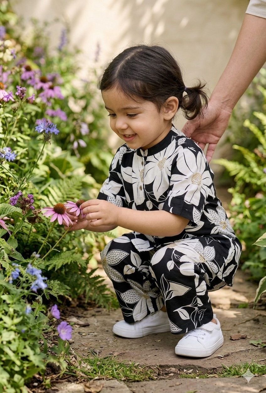 Trendy Floral Print Casual Wear Set for Girls