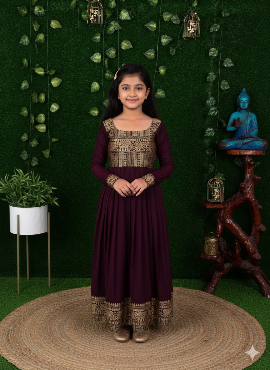 Festive Glow Anarkali for Kids