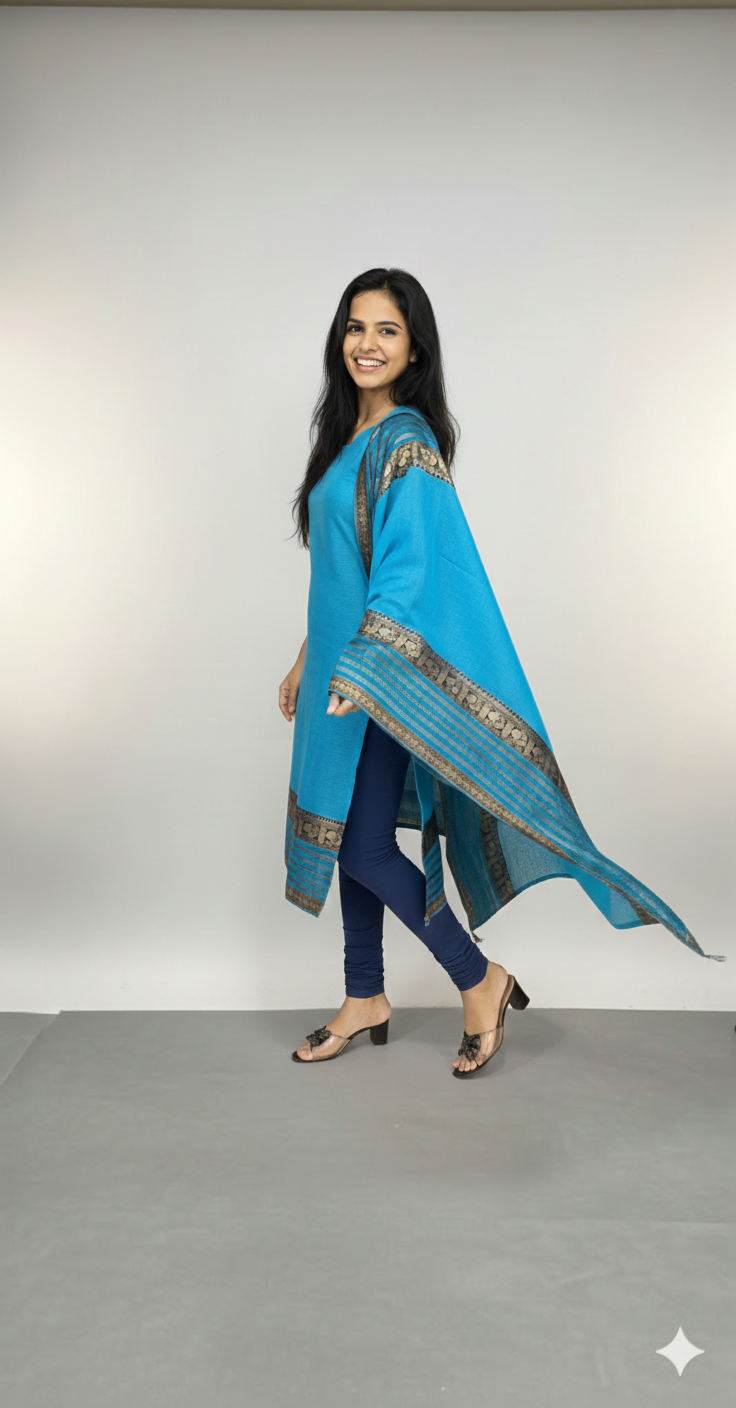 Morpich Chanderi Straight Kurta with Jacquard Border