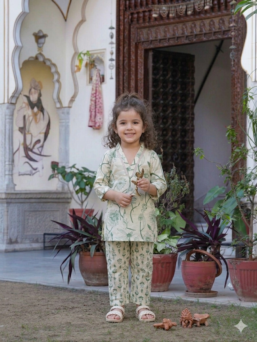 Little Nature Printed Kurta Set