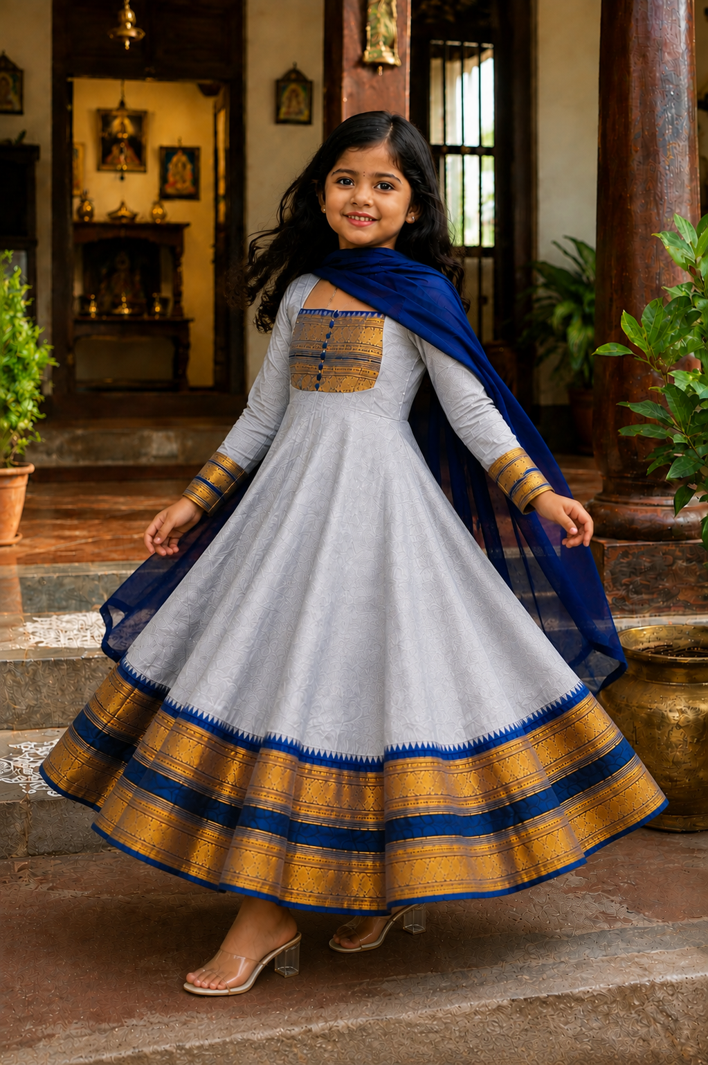 Traditional Anarkali Dress with Georgette Dupatta
