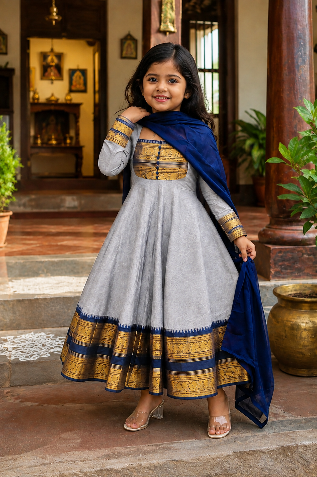 Traditional Anarkali Dress with Georgette Dupatta