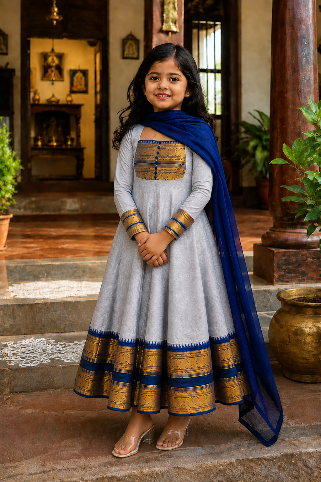 Traditional Anarkali Dress with Georgette Dupatta