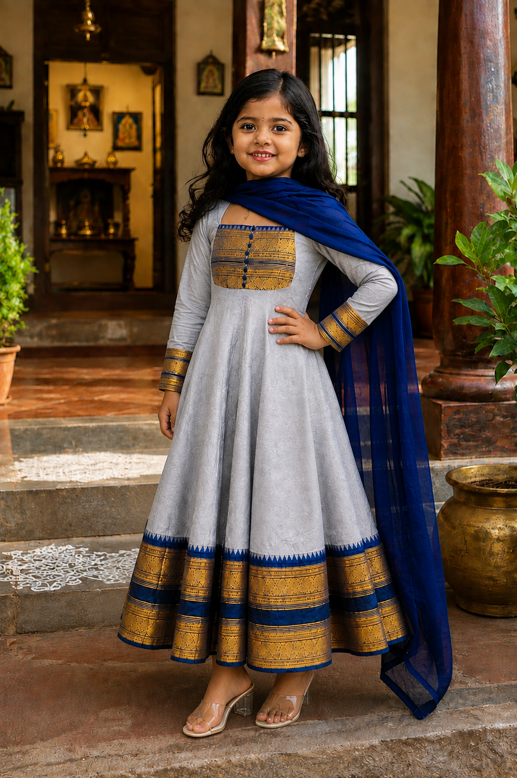 Traditional Anarkali Dress with Georgette Dupatta