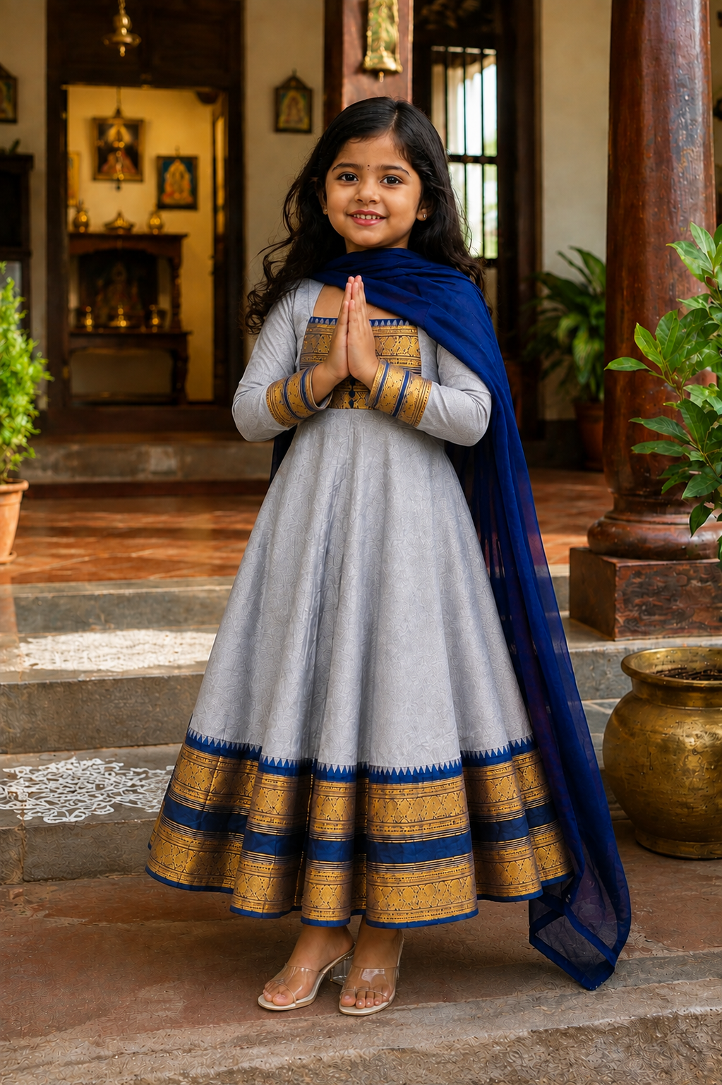 Traditional Anarkali Dress with Georgette Dupatta