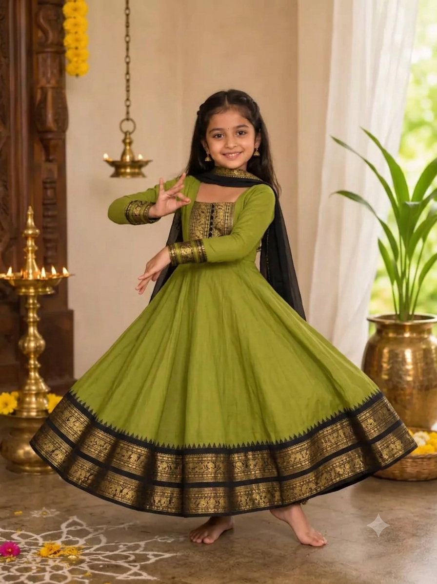 Festive Cotton Blend Anarkali Set