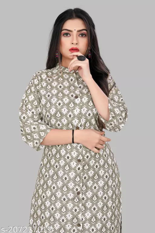 Graceful Everyday Wear: Printed Kurti with Matching Pants