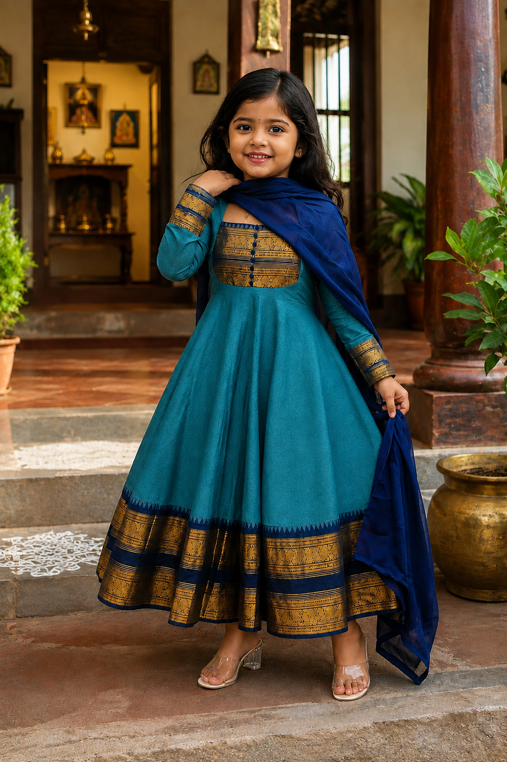 Traditional Anarkali Dress with Georgette Dupatta