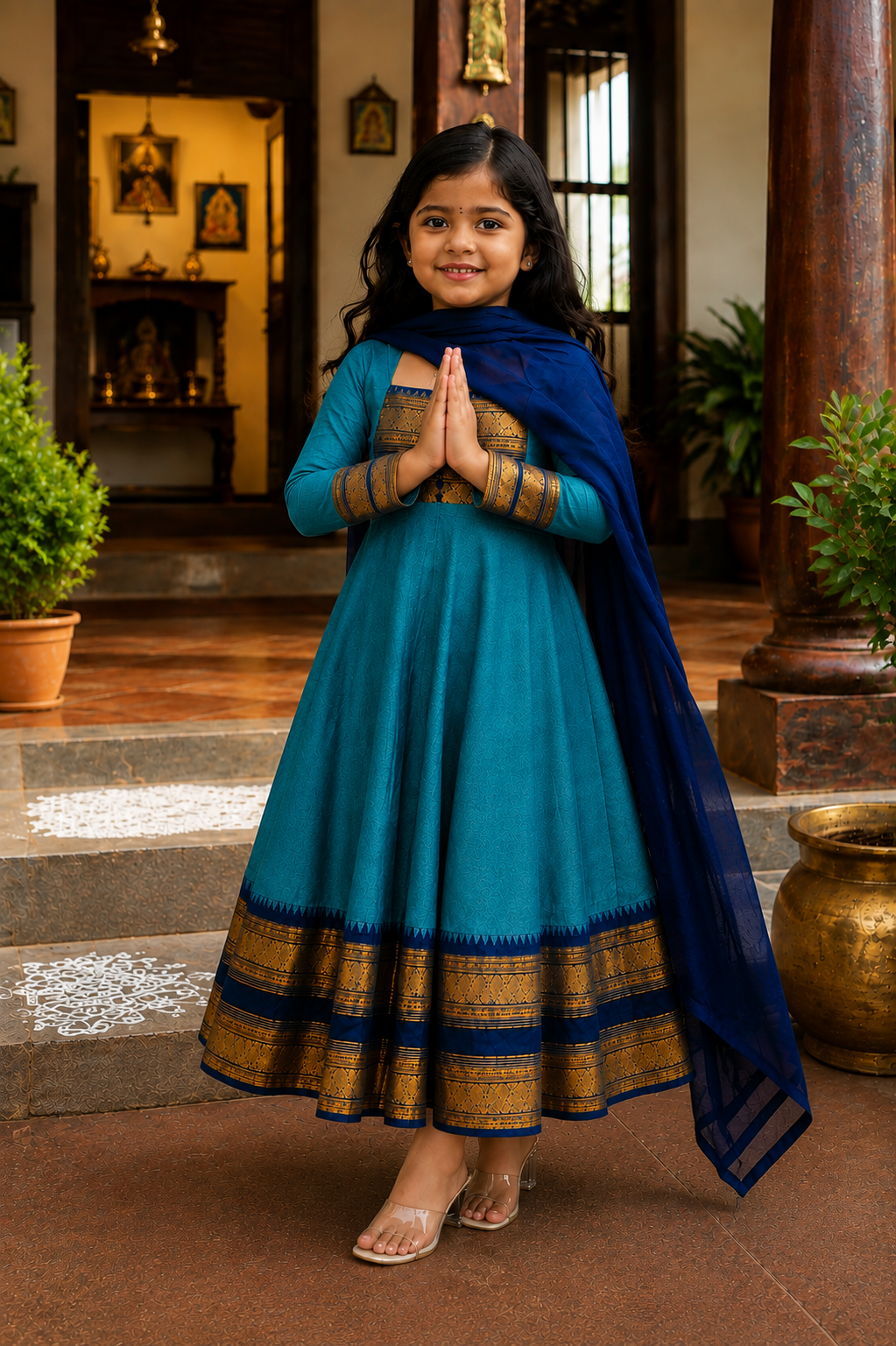Traditional Anarkali Dress with Georgette Dupatta