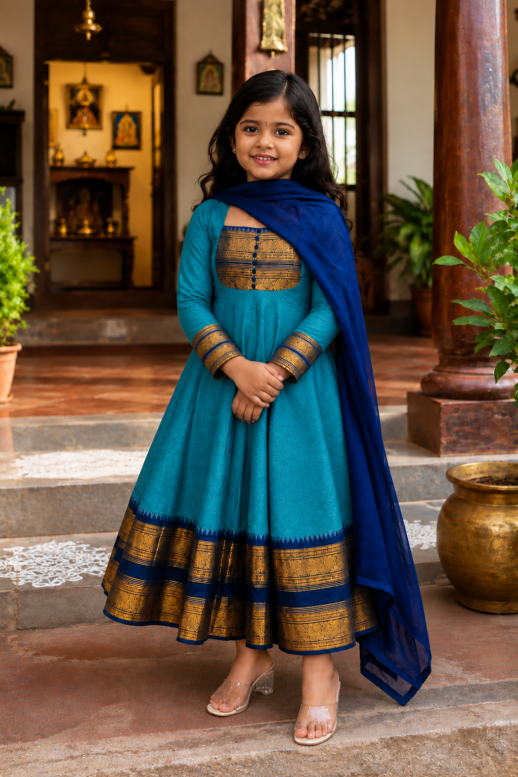 Traditional Anarkali Dress with Georgette Dupatta