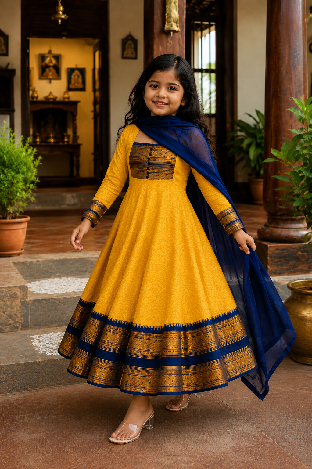 Traditional Anarkali Dress with Georgette Dupatta
