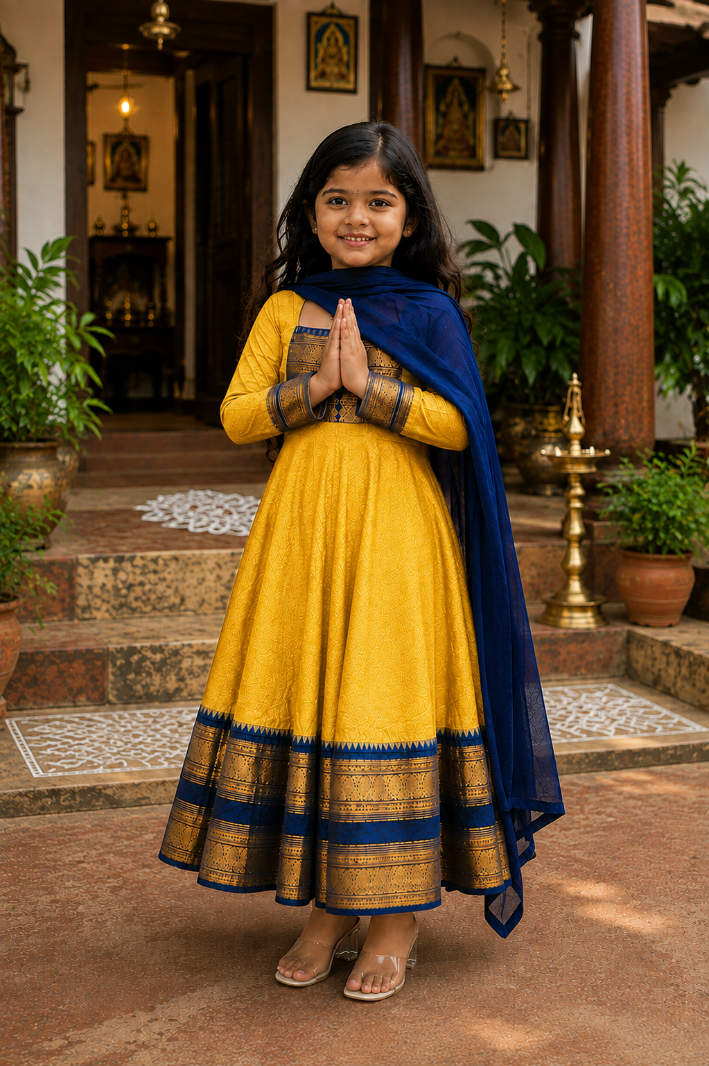 Traditional Anarkali Dress with Georgette Dupatta