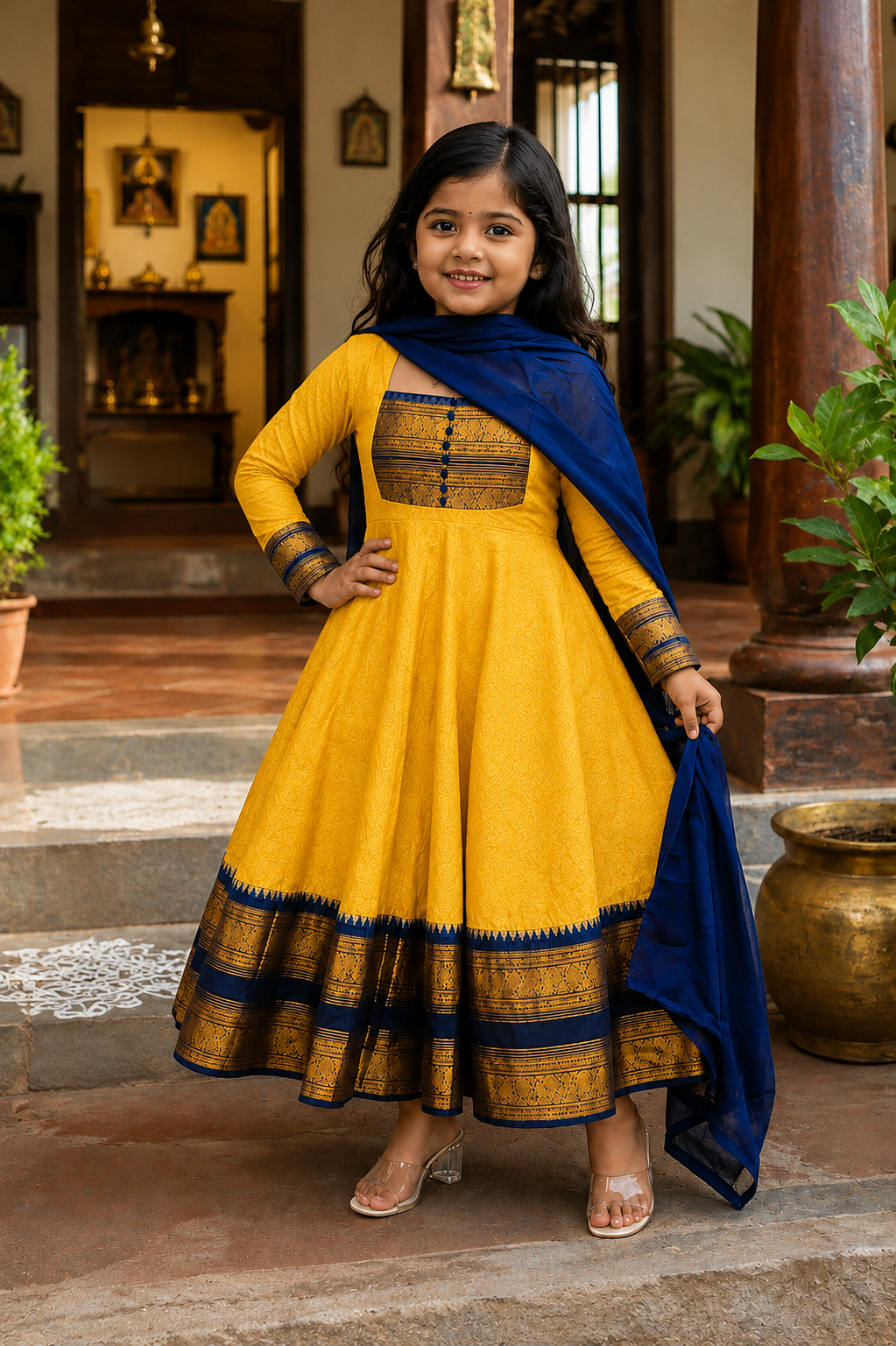 Traditional Anarkali Dress with Georgette Dupatta