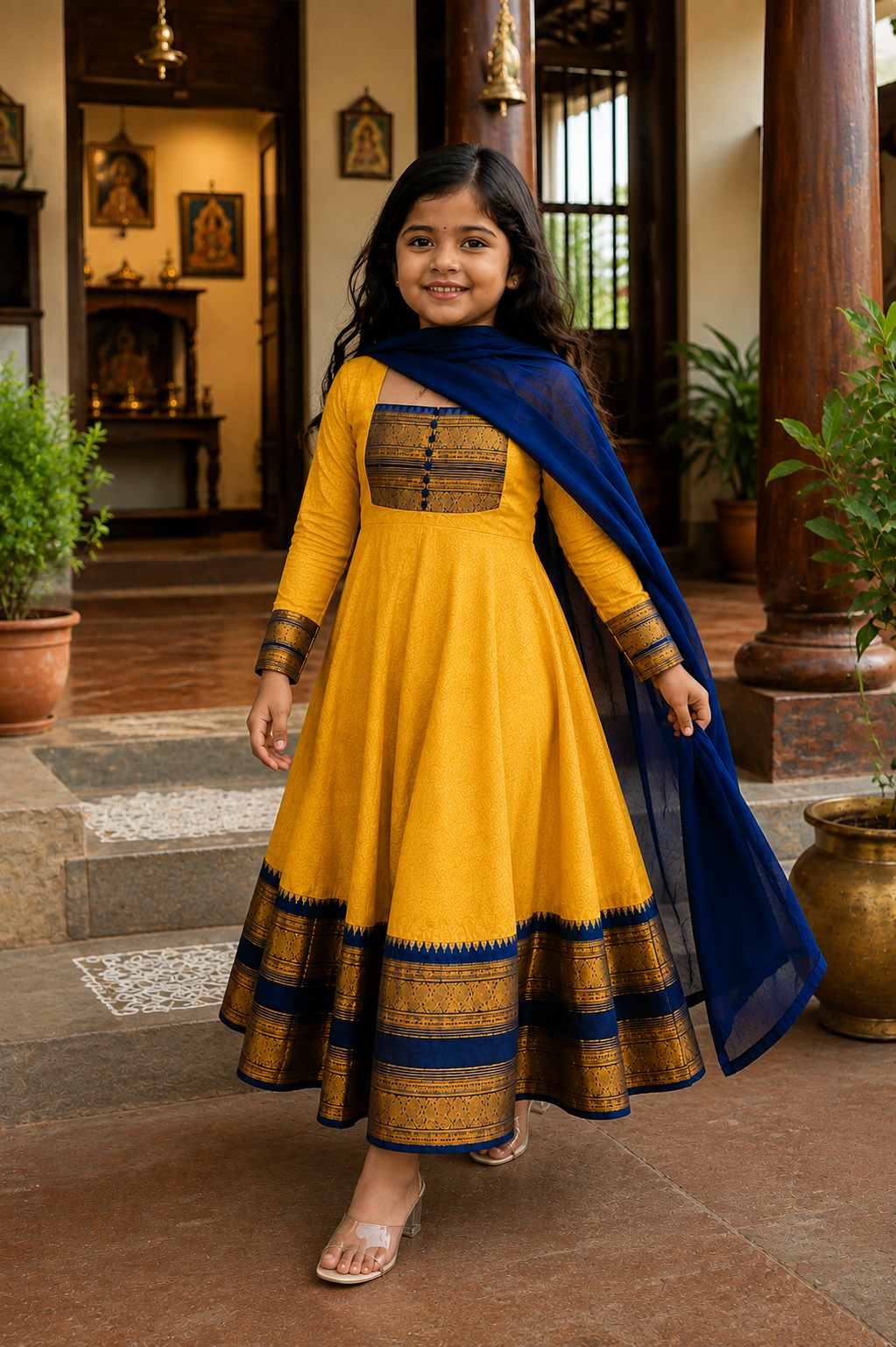 Traditional Anarkali Dress with Georgette Dupatta