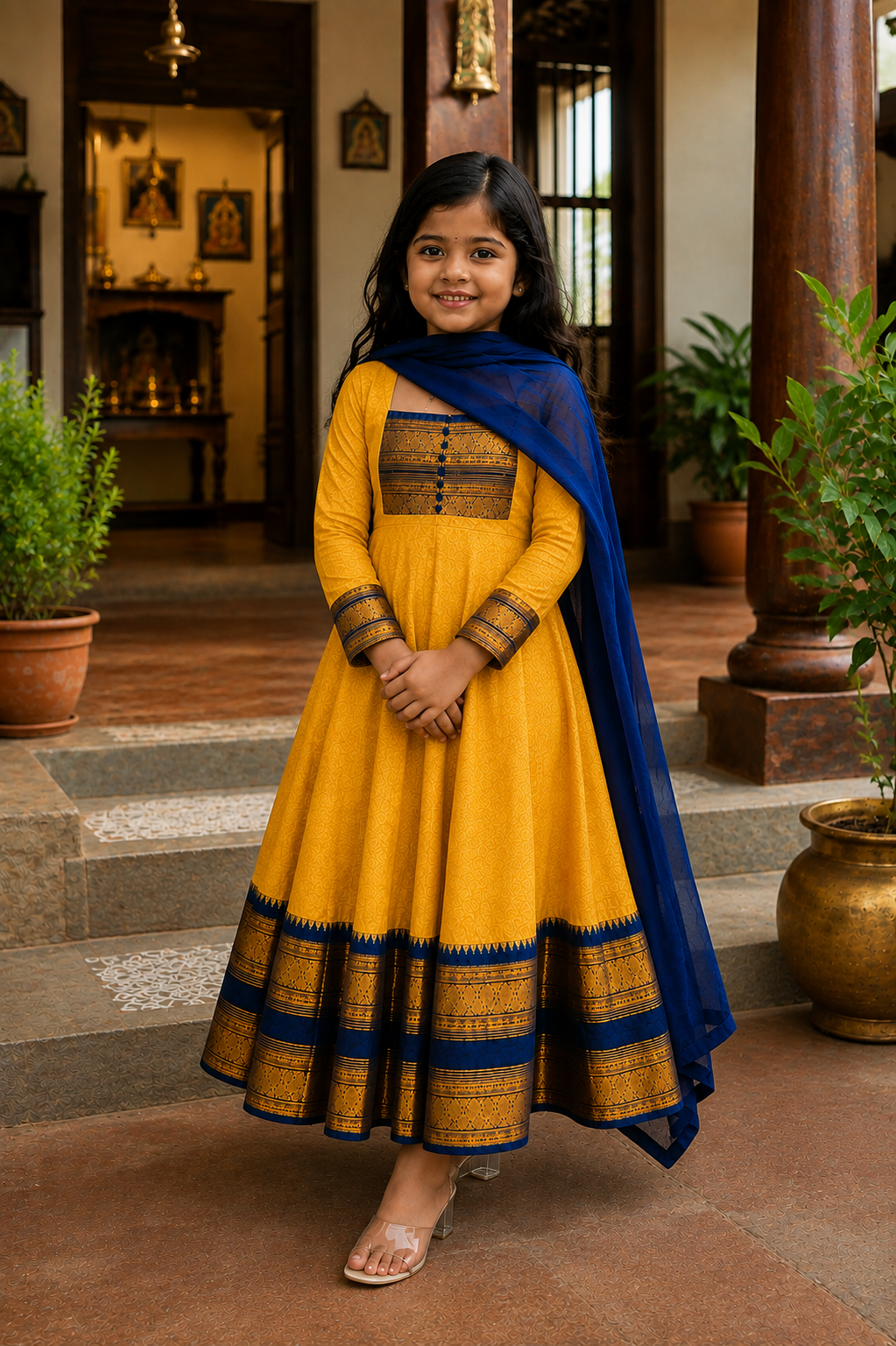 Traditional Anarkali Dress with Georgette Dupatta