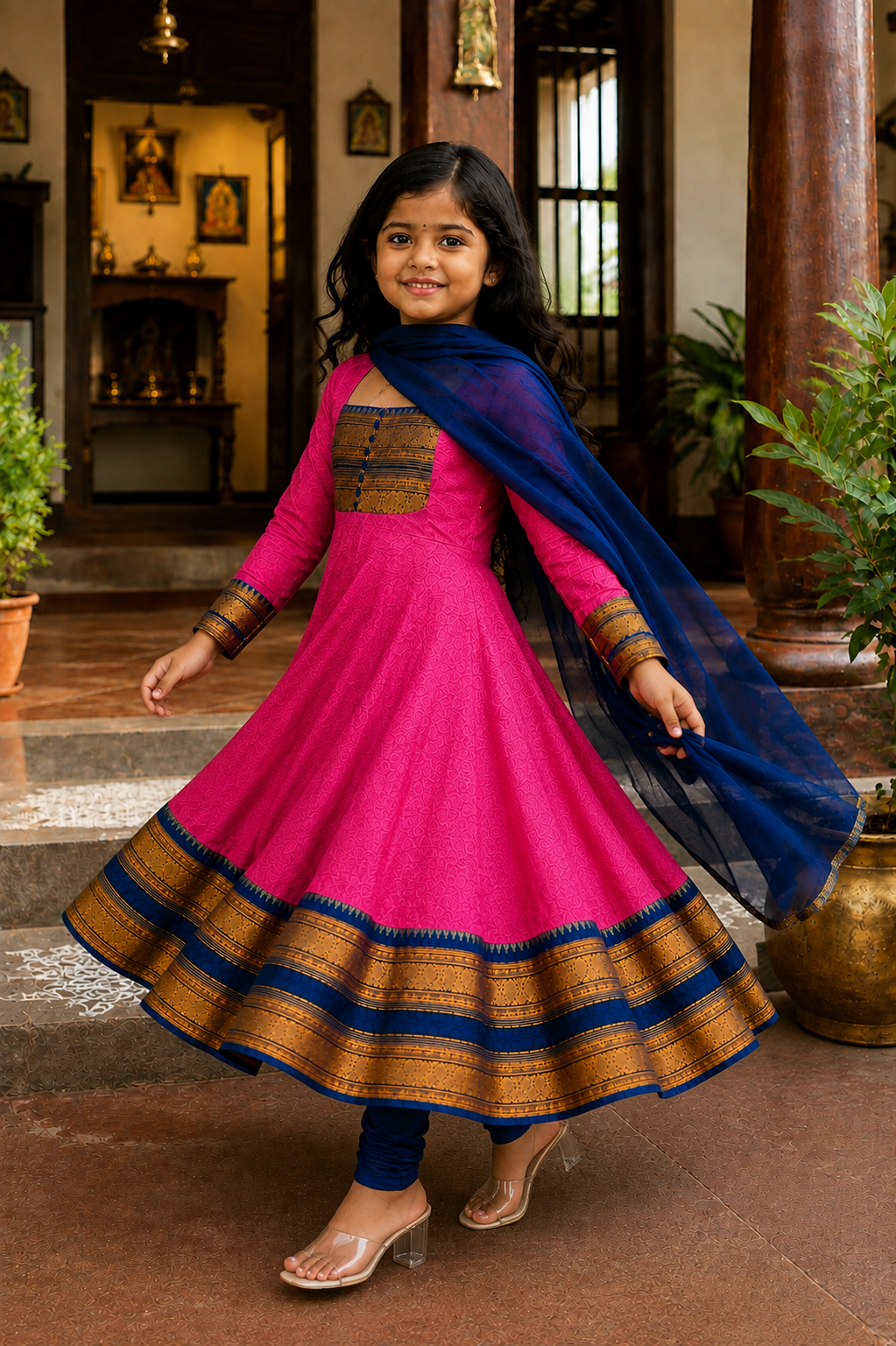 Traditional Anarkali Dress with Georgette Dupatta