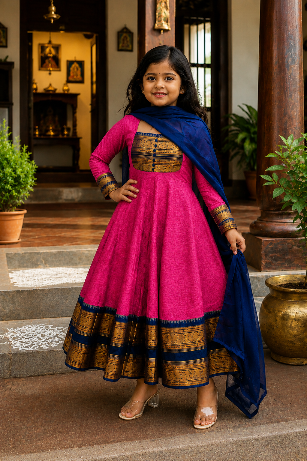 Traditional Anarkali Dress with Georgette Dupatta