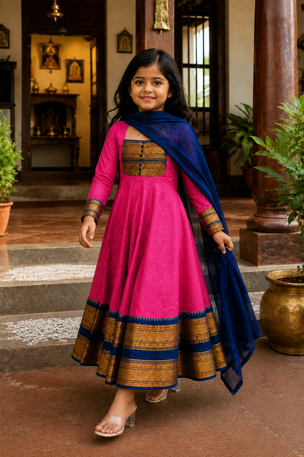 Traditional Anarkali Dress with Georgette Dupatta