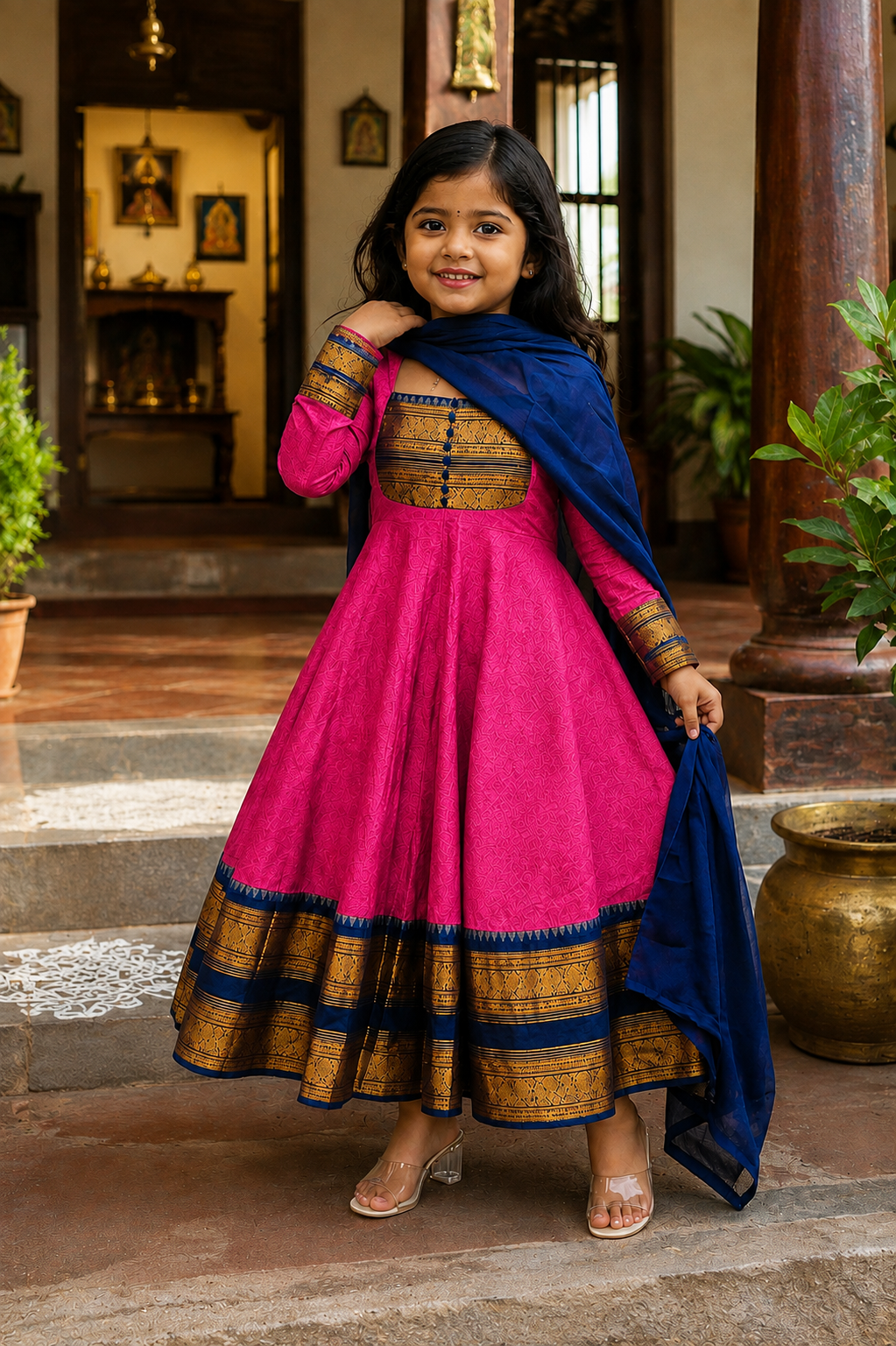 Traditional Anarkali Dress with Georgette Dupatta