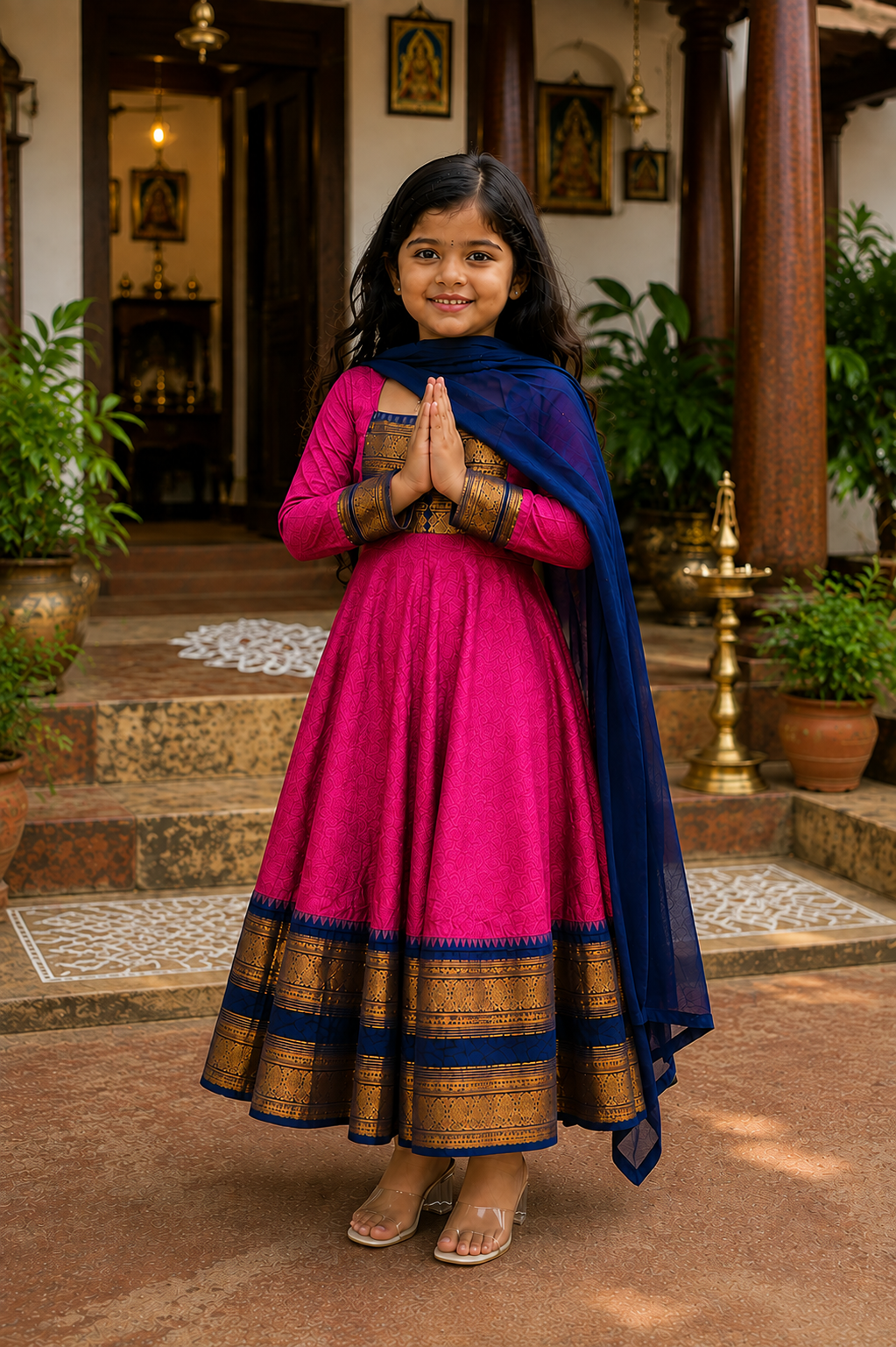 Traditional Anarkali Dress with Georgette Dupatta