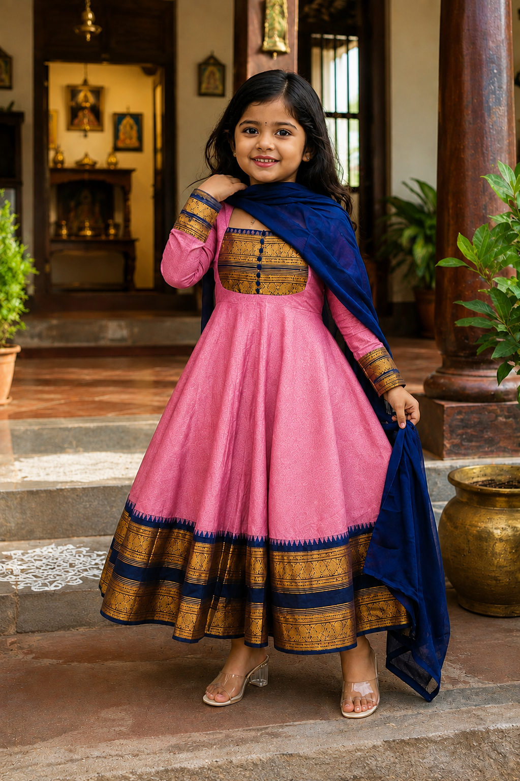 Traditional Anarkali Dress with Georgette Dupatta